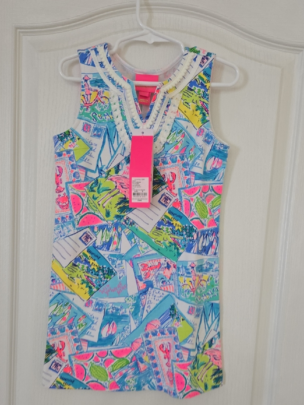 Lilly Pulitzer Girls Sleeveless Shift Dress in Blue, Pink, Green